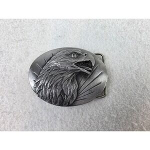 Vintage 1987 Siskiyou Buckle Co Bald Eagle Belt Buckle USA American Bird Steel